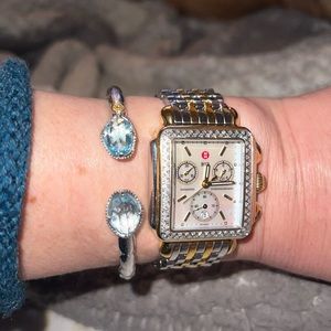 Tacori Sonoma skies blue topaz cuff bracelet 18k 925